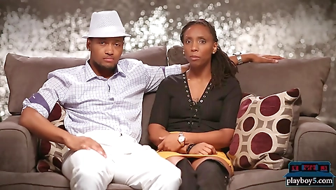 Sexy blonde girl with big black cock