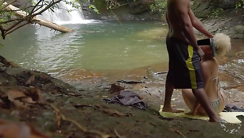 Sucking Step daddy Dick At The Waterfall (almost Caught)