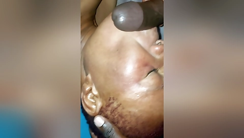 Ebony girl sucks and gets fucked on her back in POV video