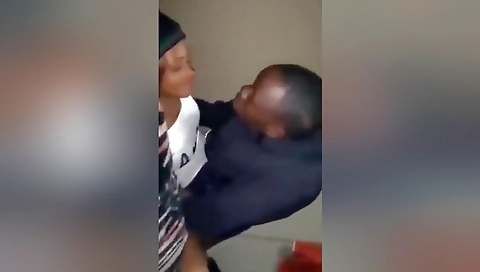 Ebony hottie gets nailed while black dude is in a hot mood