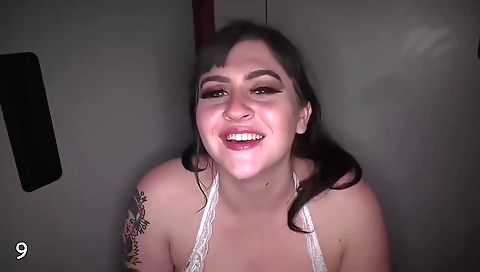 Ebony girl with a big ass and a tattoo in her ass is blowing