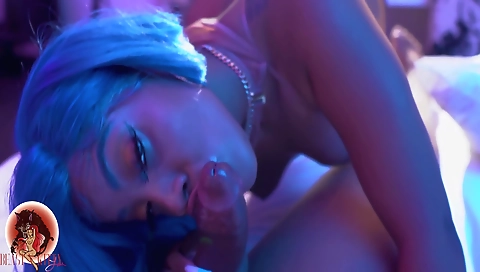 Cute blonde gives a great blowjob