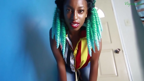 Sexy blonde fucked by a huge cock