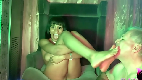 Sexy young chick masturbates with her boyfriend